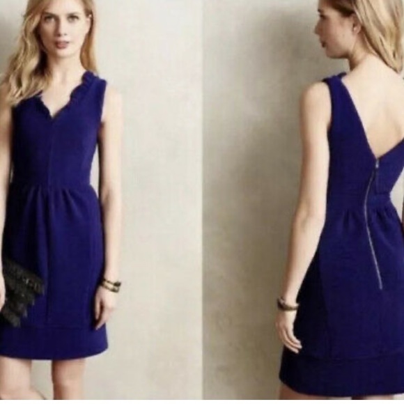 Anthropologie Dresses & Skirts - Anthro Maeve ruffled V neck ottoman dress